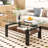 Rectangle Coffee Table, Tempered Glass Tabletop With MDF Layer-564927717