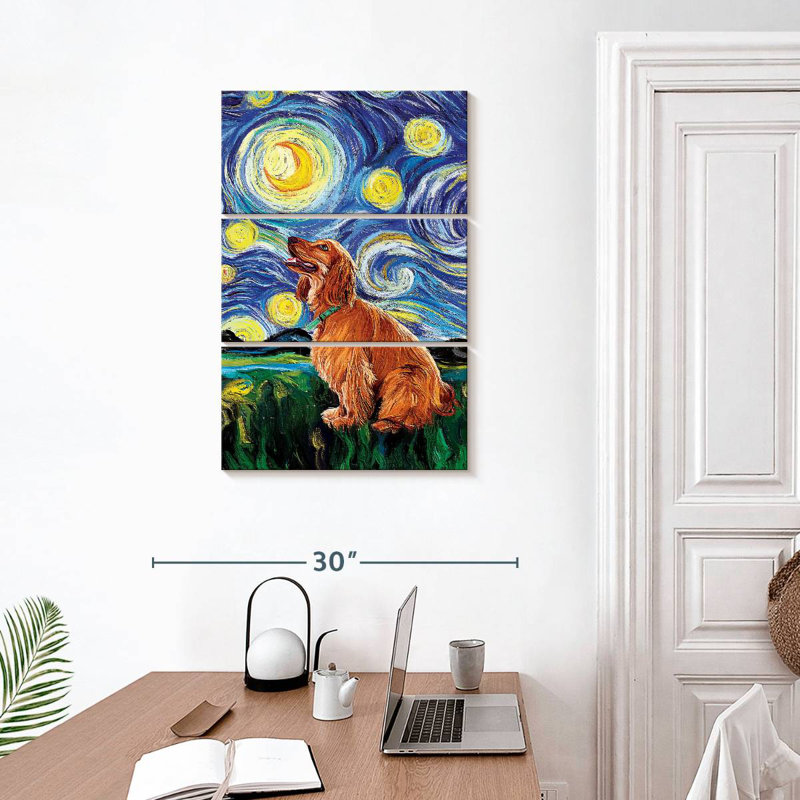 Brampt Cocker Spaniel Starry Night, 32" H x 20" W