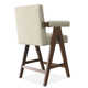 Brittnie 25.5" Full Back Walnut Wood Upholstered Counter Stool With Arms