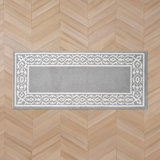 Lorreta Machine Woven Synthetic Geometric Area Rug in Gray/White