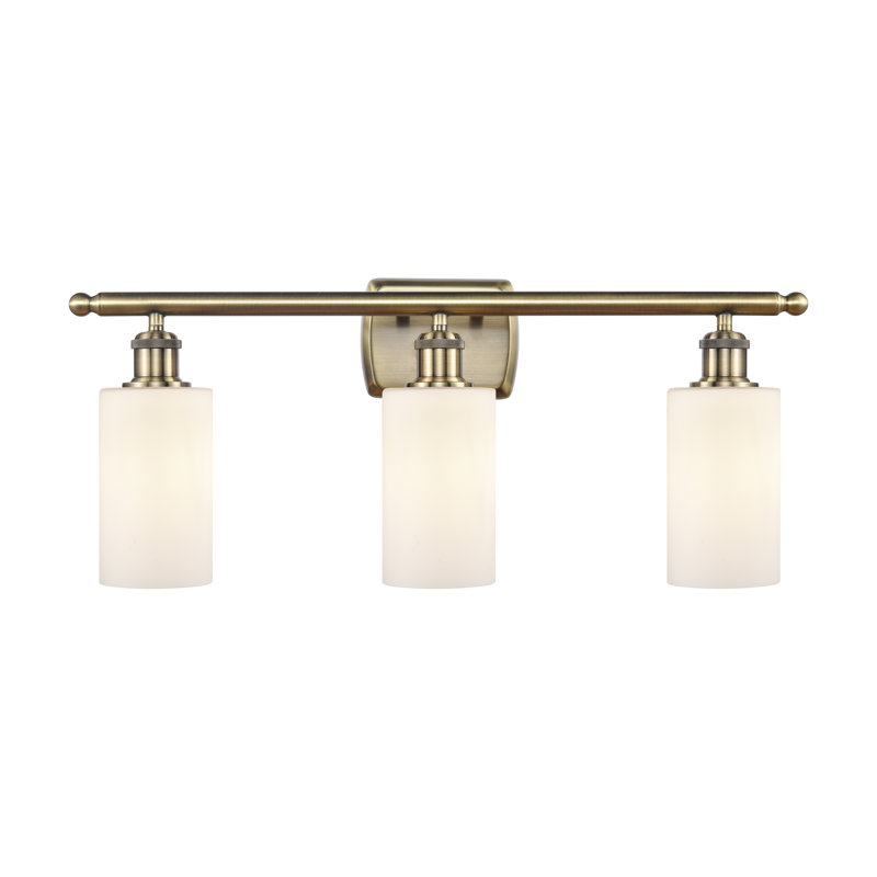 Éclairage de salle de bain à intensité variable à 3 lumières Mallette, Ampoule incandescente rétro de 60 watts, Blanc mat