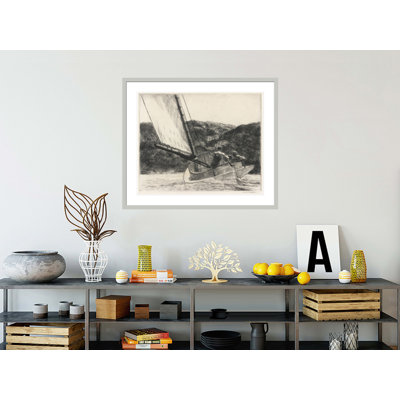 «The Cat Boat» par Edward Hopper - impression giclée sur cadre