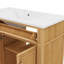 Meuble-lavabo en bois 36 po avec lavabo 36 po, 3 tiroirs et 2 portes à fermeture en douceur, bois massif / panneau de fibres à densité moyenne avec poignées en bois d'hévéa