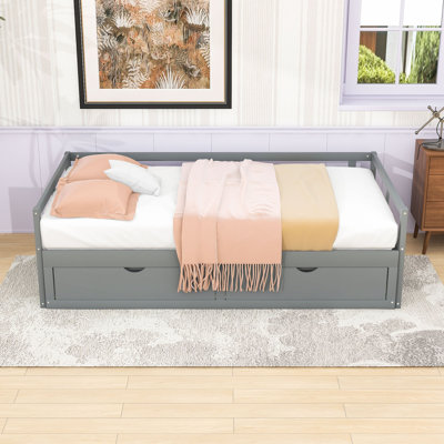 Expandable Daybed with Twin to King Size Transformation and Built-in Storage by Lark Manor