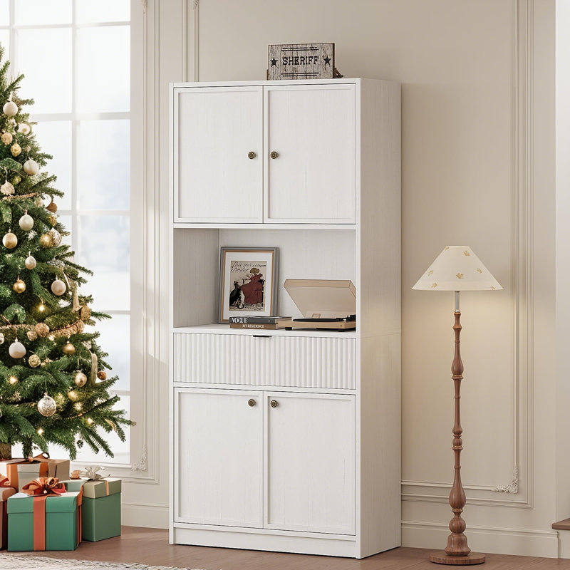 4 Door Wardrobe, White