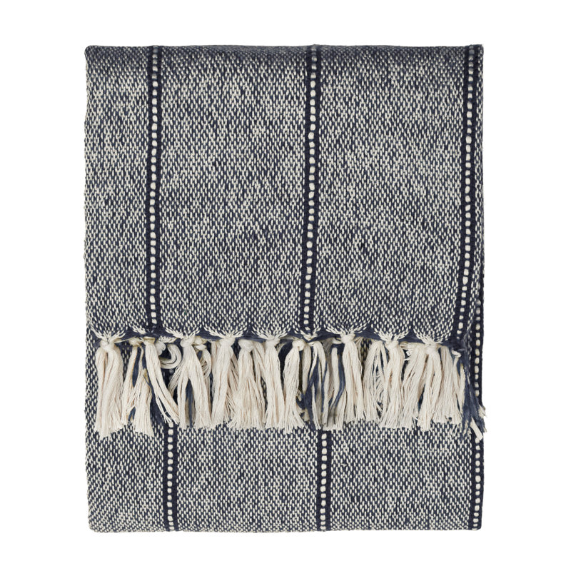 Hedon Machine Woven Throw Blanket, Navy