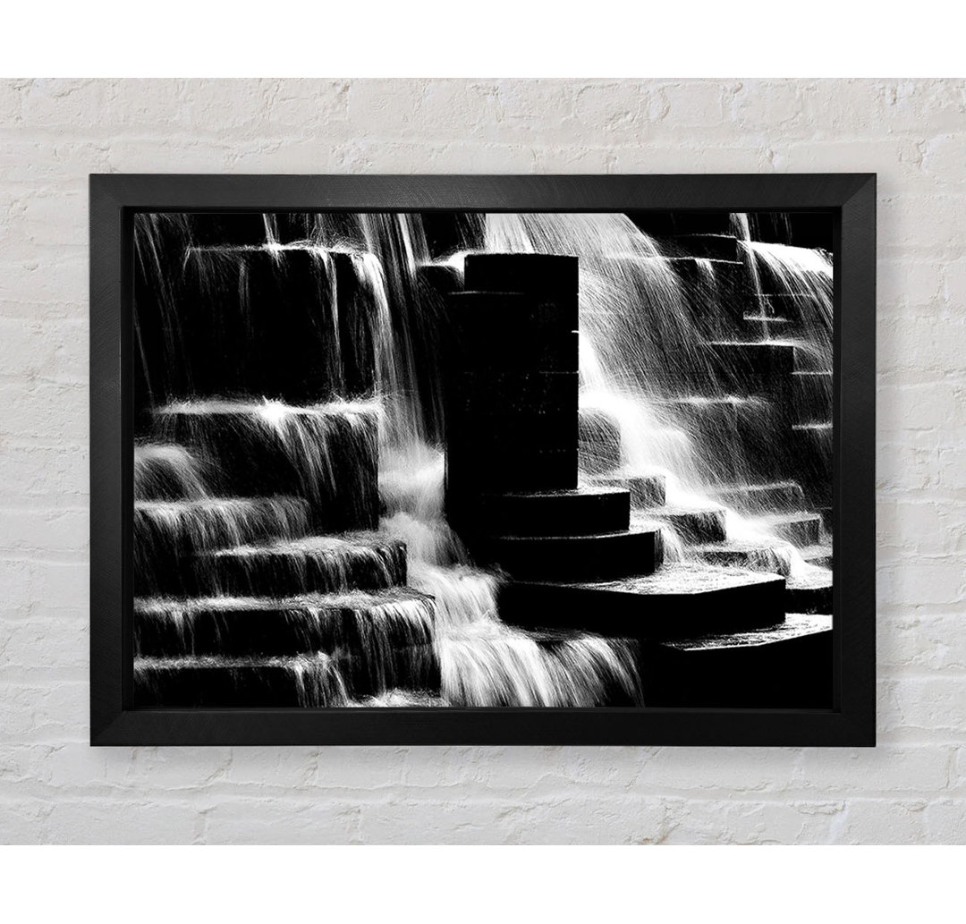 Wasserfall B N W - Druck