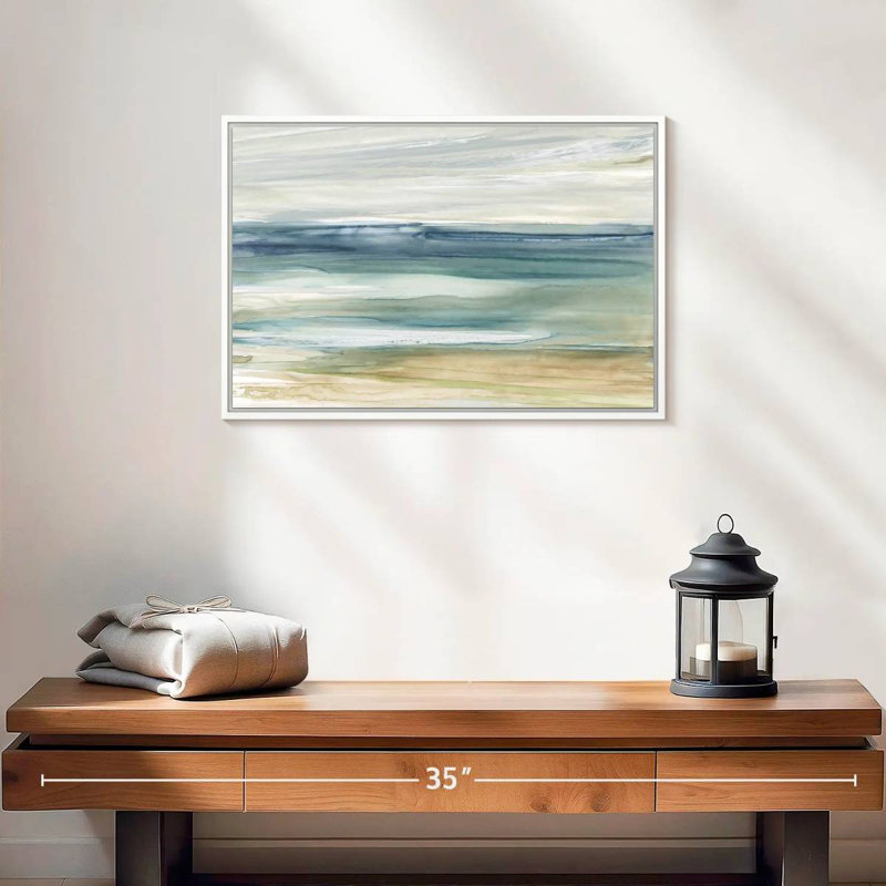 Brise océanique I, Cadre flottant blanc, 19 po x 13 po