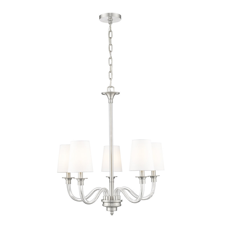 Lustre 5 lumières Ain, Nickel brossé