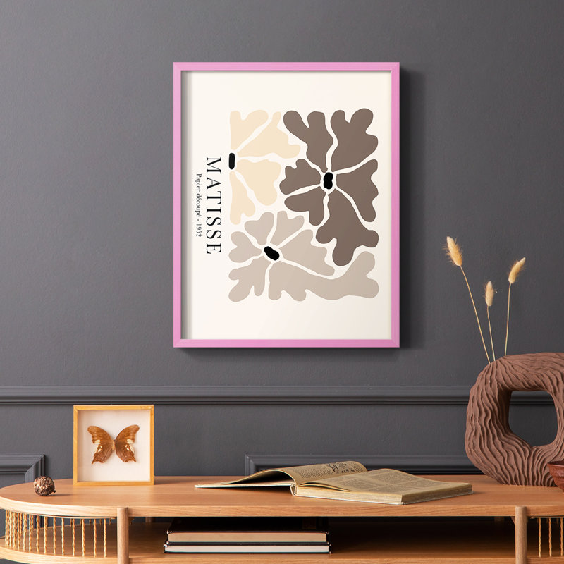 Matisse CCXLIX, reproduction encadrée - bois massif, Rose, H 10 po x l 8 po