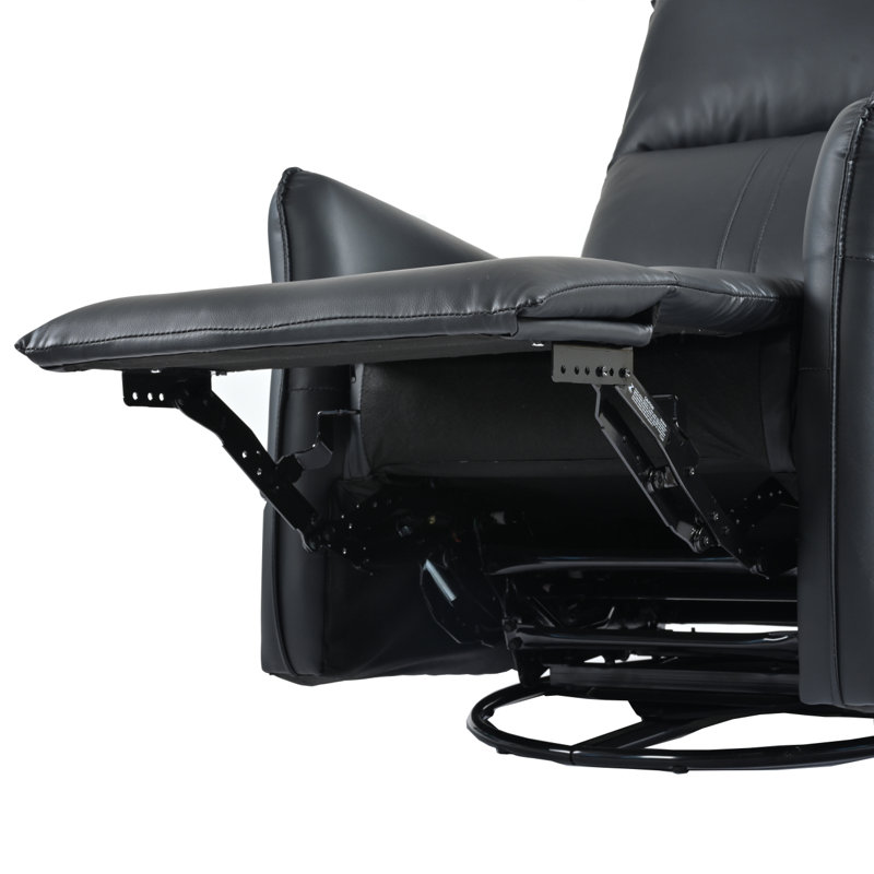 Fauteuil inclinable pivotant en similicuir Ijahnae, Noir, noir, noir, noir, Électrique - Bouton-poussoir