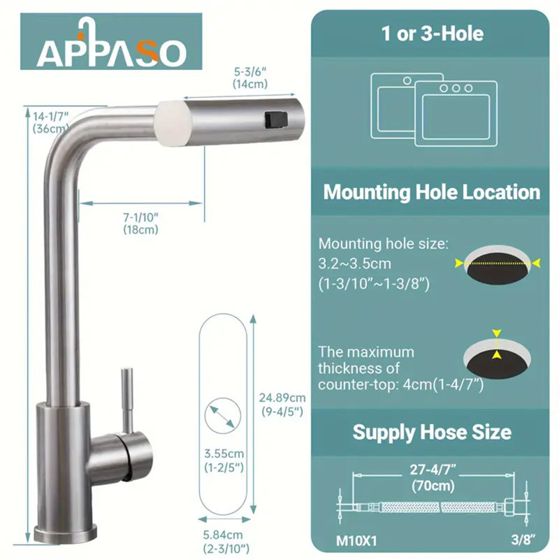 Senlesen Pull Out Kitchen Faucet, Brushed Nickel
