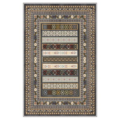 Tapis blanc / brun / noir en polyester tissé à la machine 1 pi 8 po x 2 pi 7 po Anabranch