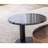 Minimalist walnut color round coffee table set