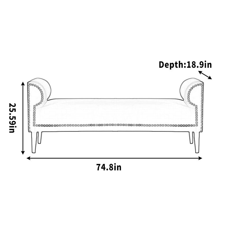 Richardson, H 25,59 po x l 74,8 po x P 18,9 po