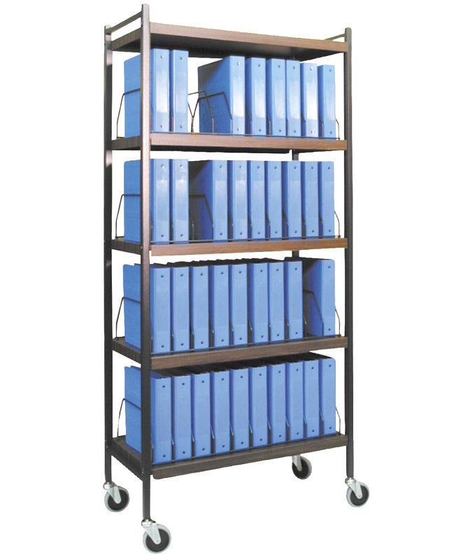 70.75'' H x 34.5'' W File Cart with Wheels, Woodgrain