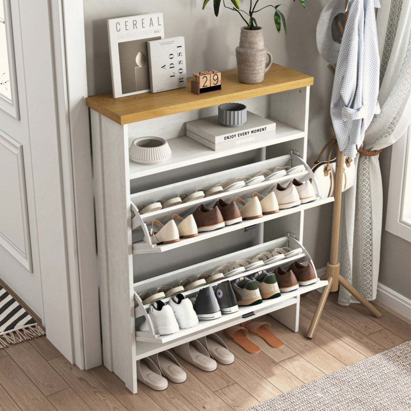Armoire à chaussures pliante en MDF multi-fonctionnelle, moderne et minimaliste