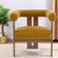 Chaises d'appoint modernes, siège compact en velours moutarde