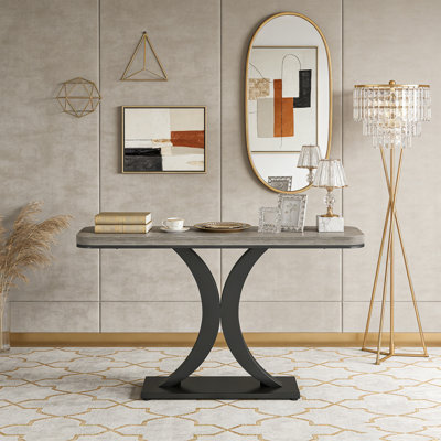 Table de vestibule étroite avec base géométrique