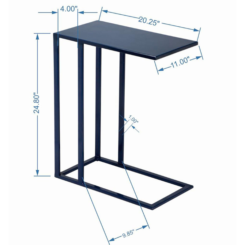 Salma Colorful Enamel End Table, Navy