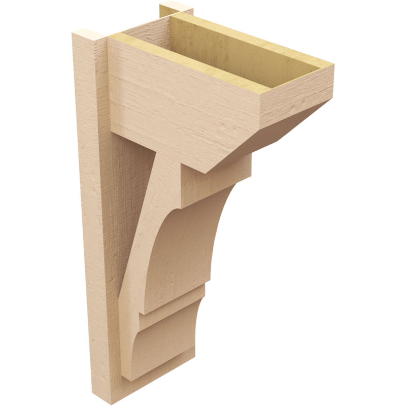 Balboa Slat Rough Cedar Woodgrain TimberThane Outlooker, Primed Tan, 26" H x 8" W x 14" D