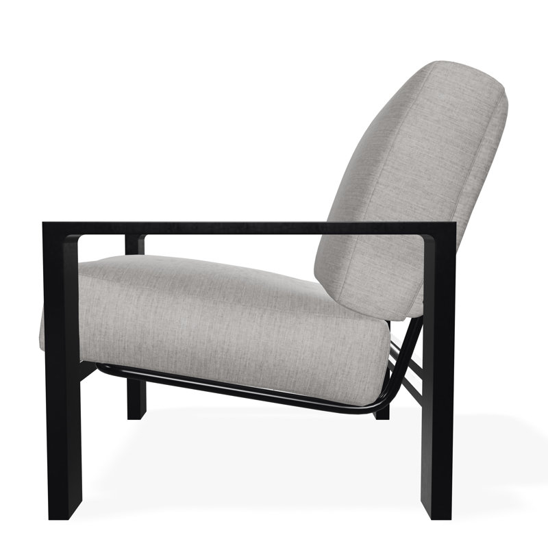 Larssen Outdoor Lounge Chair, Black, Canvas Granite Sunbrella® Canvas