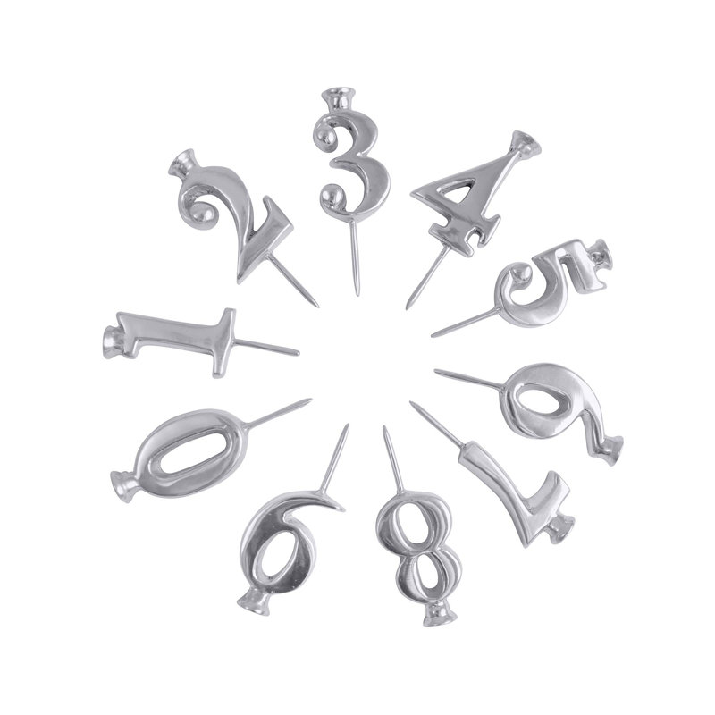Handcrafted Elegance 10-Piece Silver Aluminum Number Candlestick Set