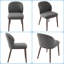 Ensemble de 2 chaises de salle à manger rembourrées avec dossier ergonomique et pieds en bois-129040880-129040884-129040885