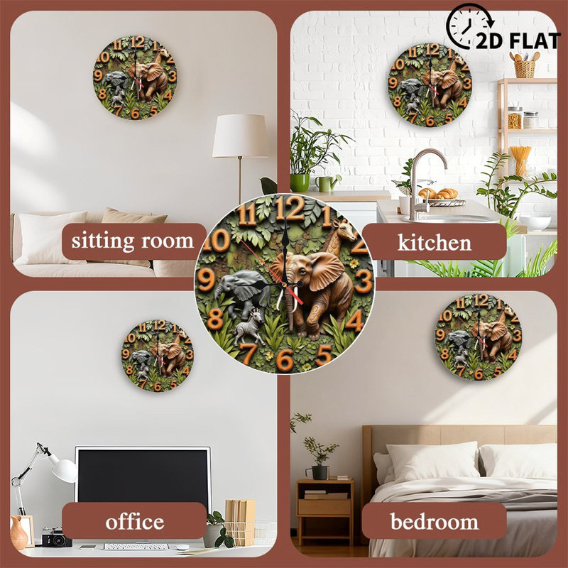 Animal Wall Clock with Jungle Theme