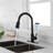 Touch-Operated Kitchen Faucet In Matte Black Stainless Steel With Pull Down , Touch To Activate Water, 360 Rotating High Nozzle, Single Lever For Precise Water Control, Rust Treatment, Smooth Aerated-174145312