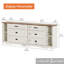 Commode de style campagnard moderne en bois avec 6 tiroirs et tablettes de rangement ouvertes pour adolescents Glenford-1569595370