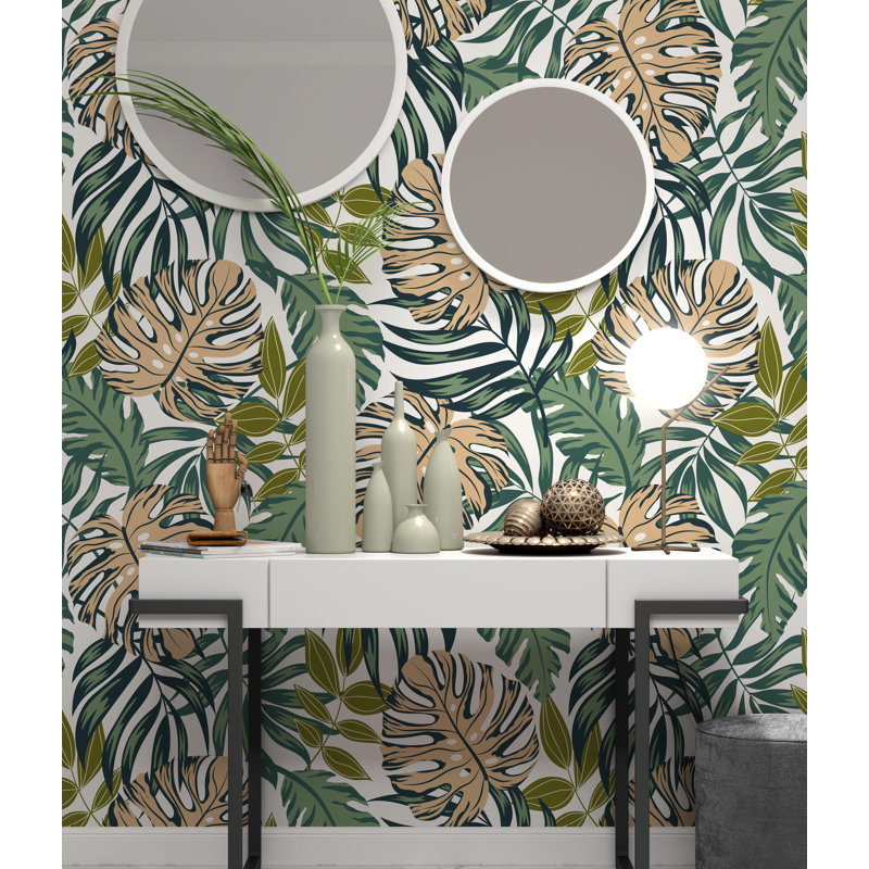 Papier peint feuilles tropicales, L 37,92 po x l 57 po