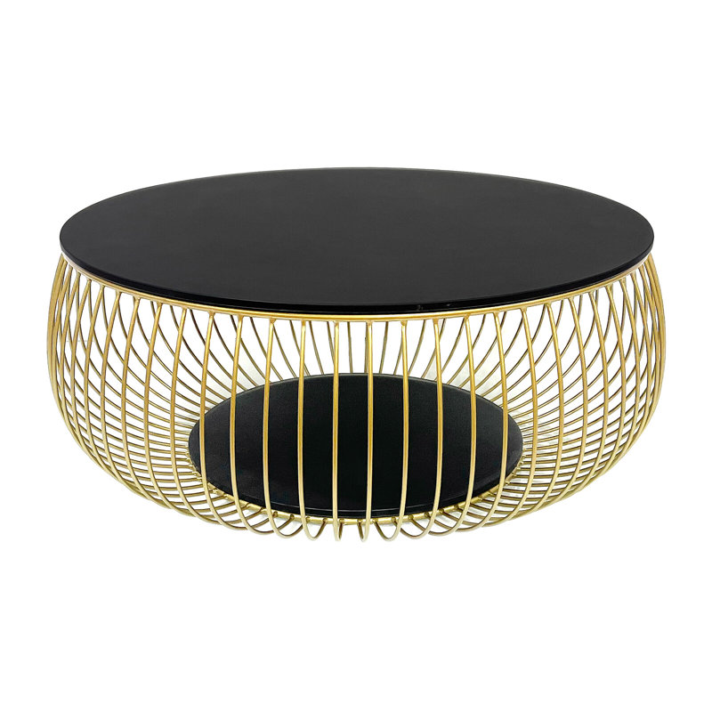 Cherissa Frame Coffee Table, Black, Gold