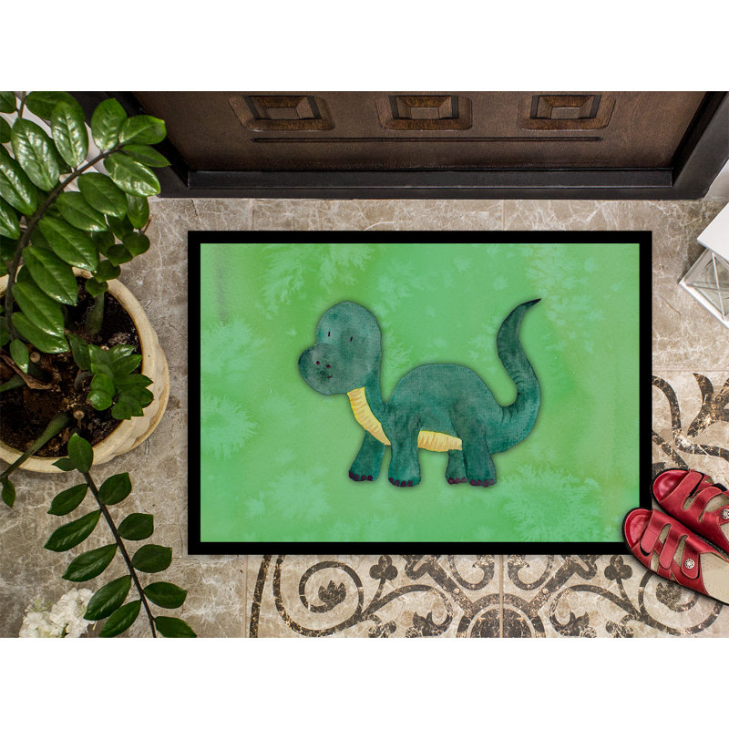 Tapis de porte d’extérieur anti-dérapant aquarelle brontosaurus Harris, H 0,2 po x l 36 po x P 24 po