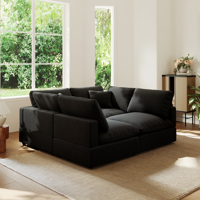 Canapé modulaire à 4 places Howell Howell, Noir