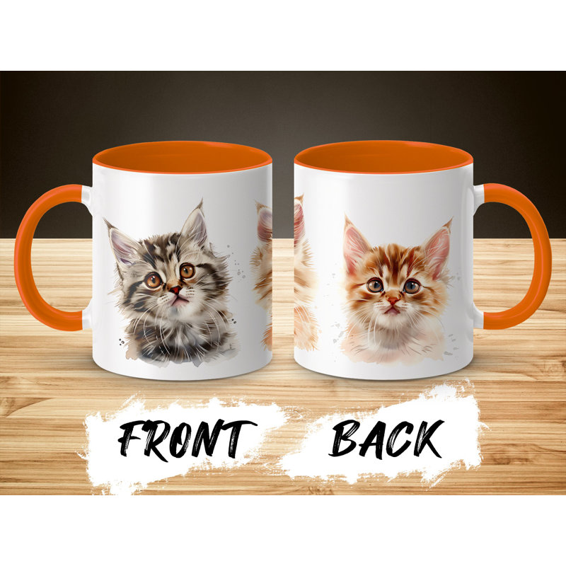 Ceramic Coffee Mug, 2, Orange