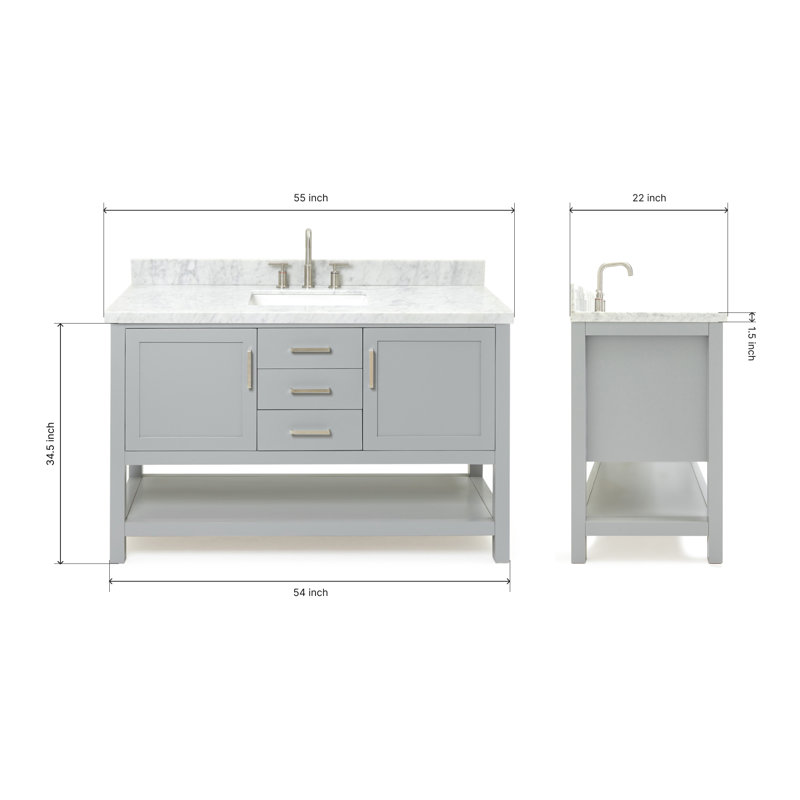Bayhill 55'' W Single Vanity, Gray