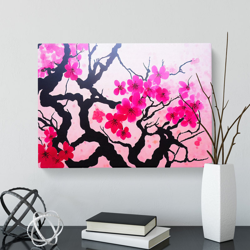 Cherry Blossom Tree Flowers - Wrapped Canvas, 40cm H x 60cm W x 3cm D