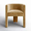 Olimpia Polyester Velvet Upholstered Dining Chair, Camel