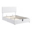 Lit plateforme tapissier double avec système de rangement hydraulique - Blanc