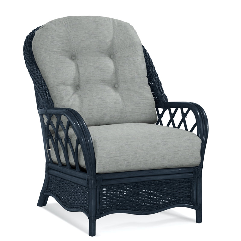  Everglade Rattan Arm Chair, White Sugar Performance; 0863-91, Havana