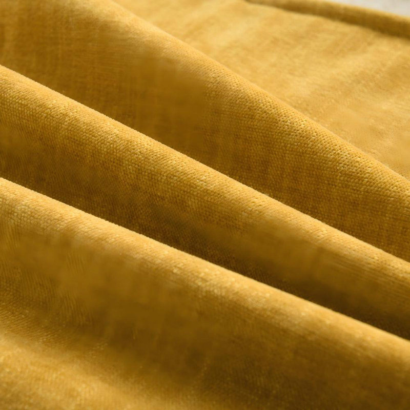 Super Soft Velvety Slub Heavy Chenille Decorative Pillow Cover with Flange (Set of 2), Square 20", Yellow