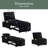 4 In1 Multi-Function Single Sofa Bed With Storage Pockets,Tufted Single Pull-Out Sofa Bed With Adjustable Backrest And Pillows ,Convertible Chaise Lounge-806264830