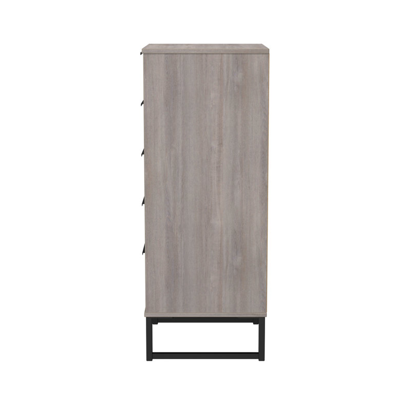 Peacham 45cm W Manufactured Wood Bedside Table, Grey