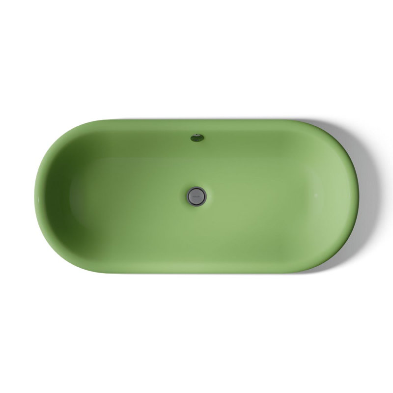 Iron Plains 33 In. Oval Drop-In / Undermount / Vessel Bathroom Sink, Fresh Green