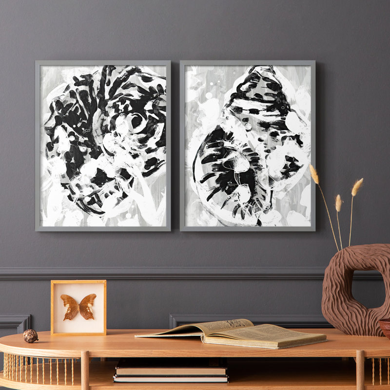 «Ocean Inkblot III», reproduction encadrée de qualité supérieure - prête à être accrochée - aucun clou requis - aucun clou requis