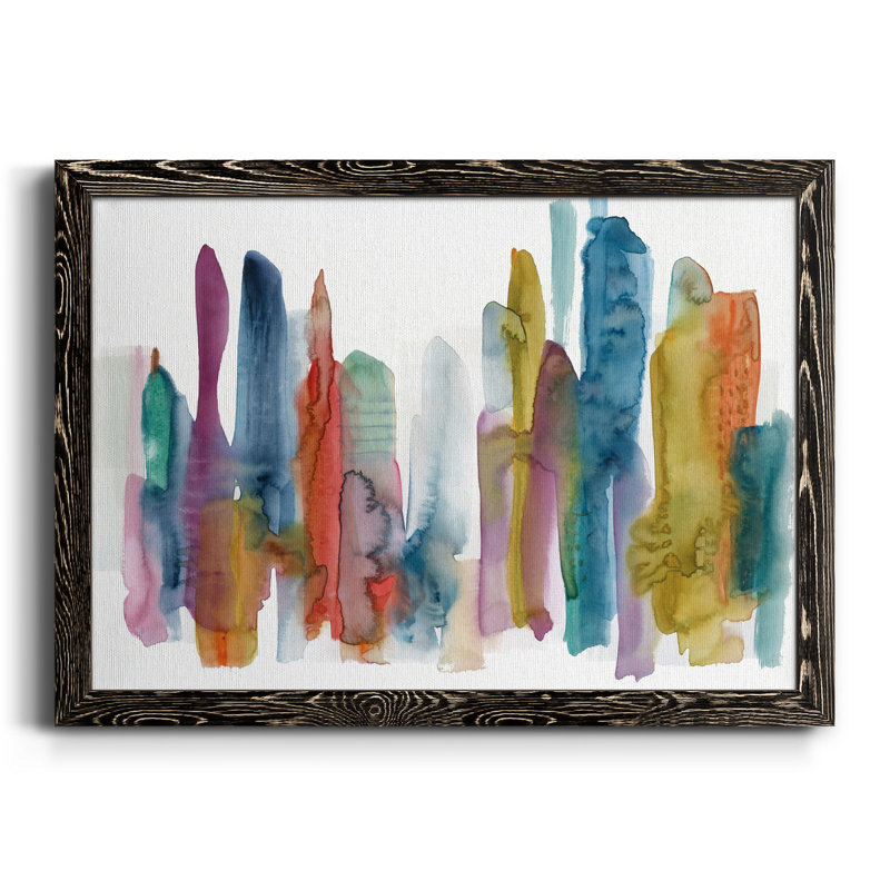 Spectrum Skyline - Peinture sur toile encadrée, Toile avec cadre noir, H 20 po x l 17 po x P 1,5 po