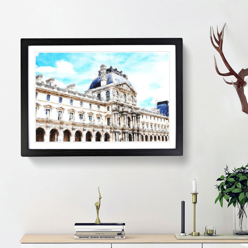 Winter Palace in St. Petersburg Russia - Picture Frame Painting Print, Black Framed, 36cm H x 48cm W x 2cm D
