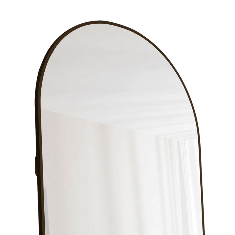 The 4St Generation Of Floor Mounted Full Length Mirrors. Aluminum Alloy Metal Frame Arched Wall Mirror, Bathroom Makeup Mirror, Bedroom Porch, Clothing Store.64.9 "* 23.2"