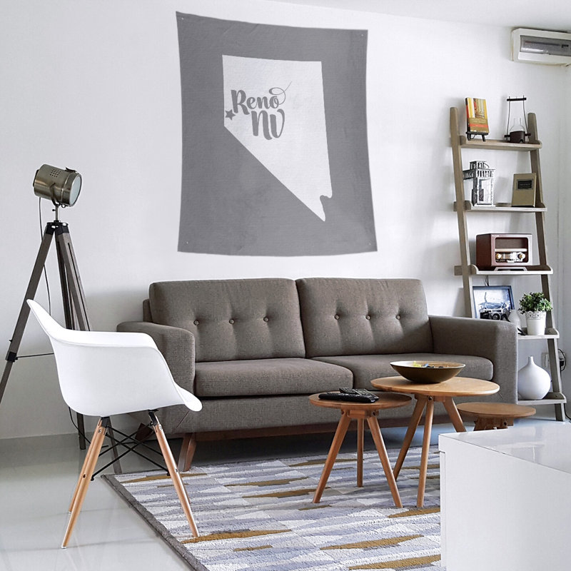 Tapisserie murale Reno Nevada, H 27,5 po x l 37,5 po, Gris